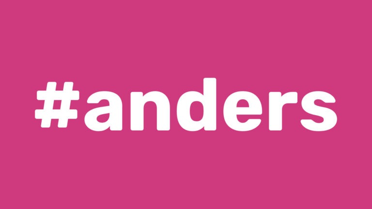 Postkartenmotiv mit dem Text "#anders"